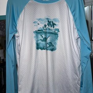 🌊 Reel Legends “Keep It Cool” UV Swim Shirt Size XL Sea Turtle Design Rashguard
